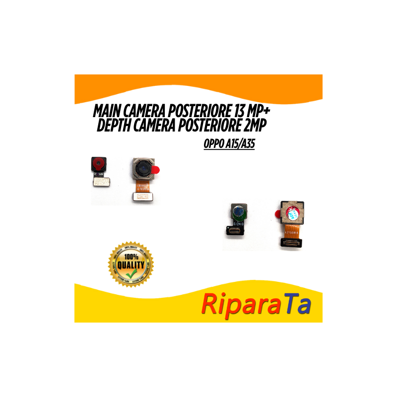 Fotocamera Posteriore 13MP per OPPO A15 CPH2185/A35 + DEPTH 2MP per A1