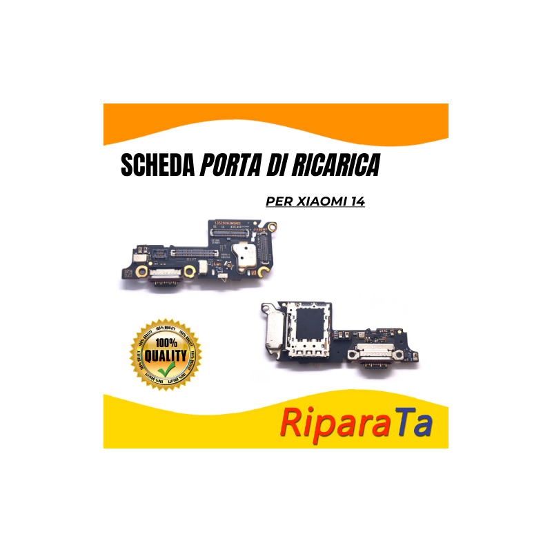 PCB Connettore + Microfono + Lettore SIM per Xiaomi 14  ORIGINALE | Ri