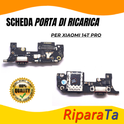 PCB Connettore + Microfono + Lettore SIM per Xiaomi 14T Pro PARI ORIGI