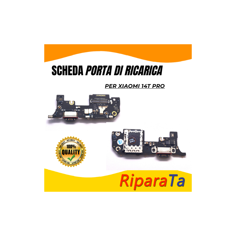 PCB Connettore + Microfono + Lettore SIM per Xiaomi 14T Pro PARI ORIGI
