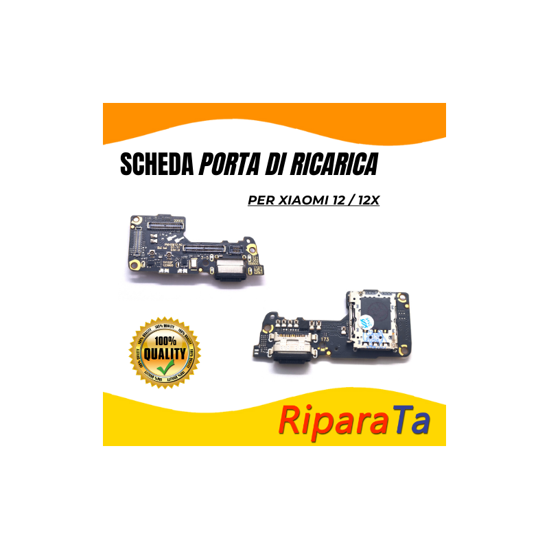 PCB Connettore + Microfono + Lettore SIM per Xiaomi 12 / 12X   OEM | R