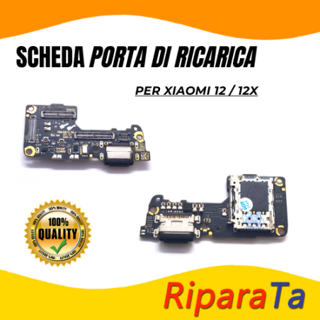 PCB Connettore + Microfono + Lettore SIM per Xiaomi 12 / 12X   OEM | R