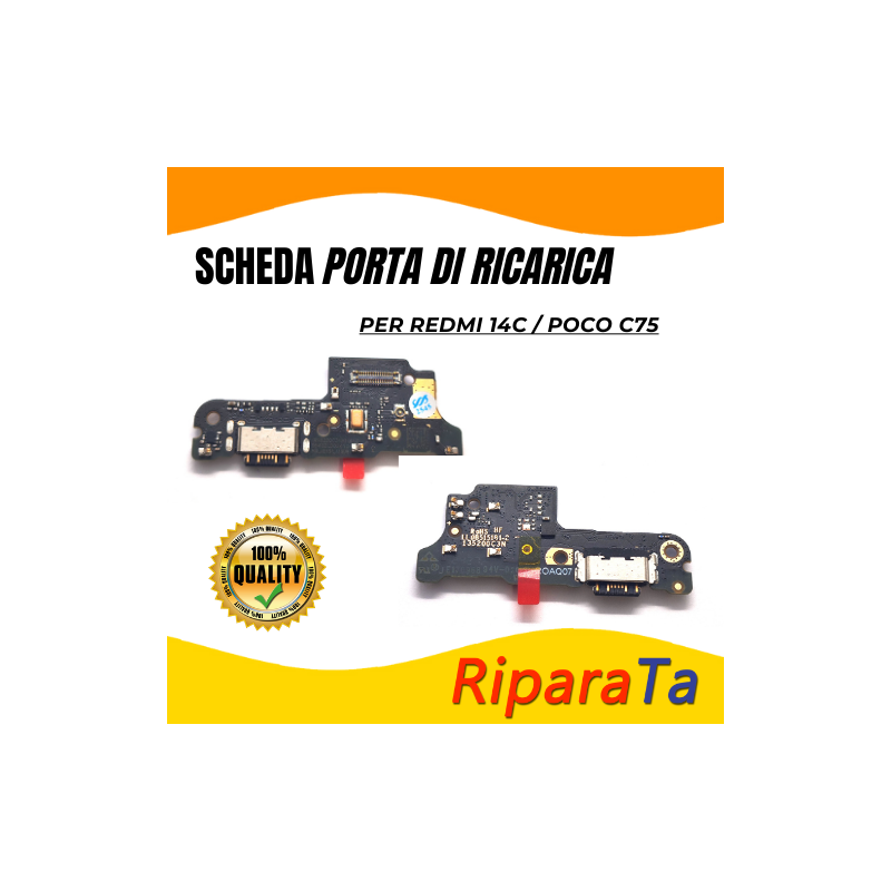 PCB Connettore + Microfono per Xiaomi Redmi 14C/Poco C75  ORIGINALE | 