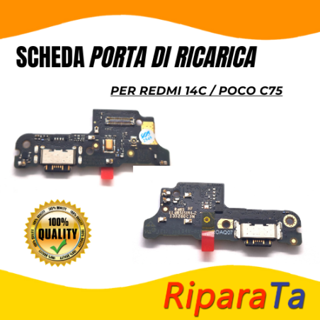 PCB Connettore + Microfono per Xiaomi Redmi 14C/Poco C75  ORIGINALE | 
