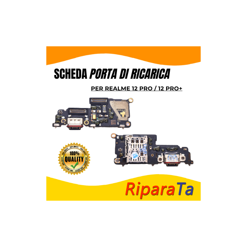 PCB Connettore + Microfono + Lettore SIM per Realme 12 Pro/12 Pro+  OR