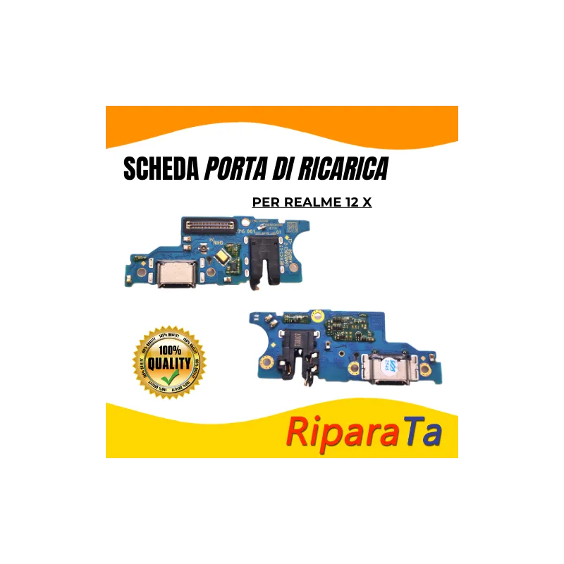 PCB Connettore + Microfono + Jack Audio per Realme 12x PARI ORIGINALE 