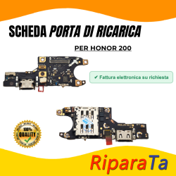 PCB Connettore + Microfono + Lettore SIM per Honor 200 PARI ORIGINALE 