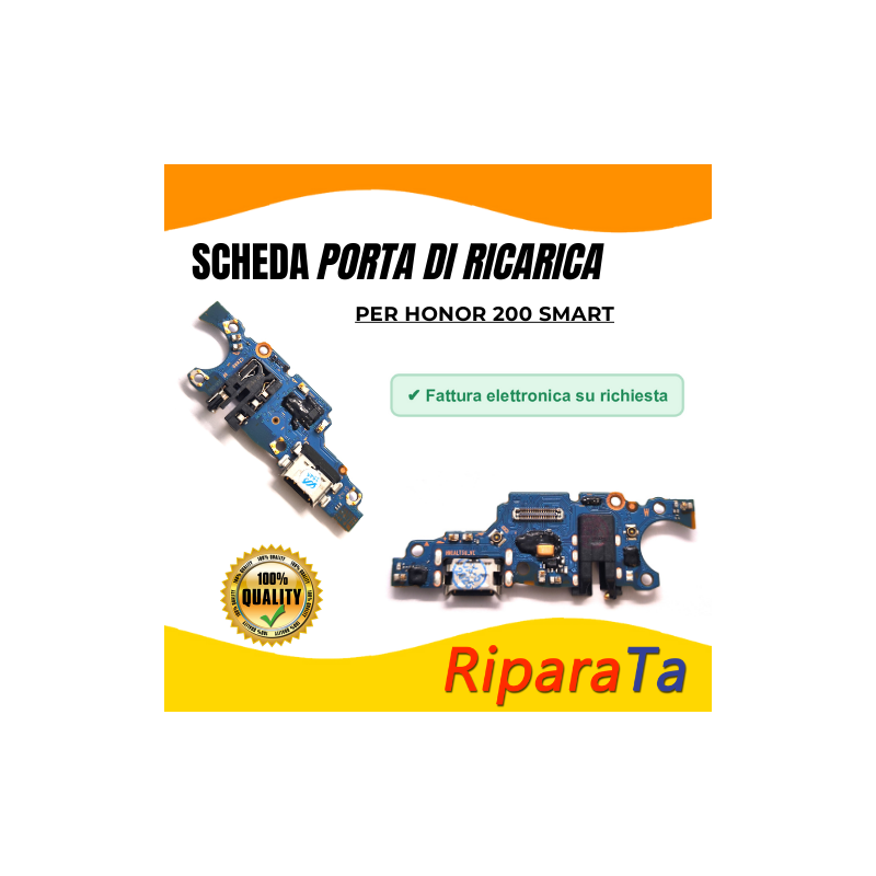 PCB Connettore + Microfono + Jack Audio per Honor 200 Smart PARI ORIGI