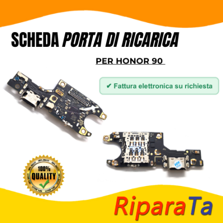 PCB Connettore + Microfono + Lettore SIM per Honor 90 PARI ORIGINALE |