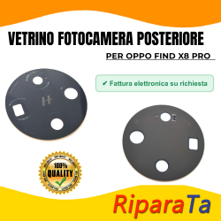 Vetrino Vetro Fotocamera Camera Posteriore per Oppo Find X8 Pro Nero +