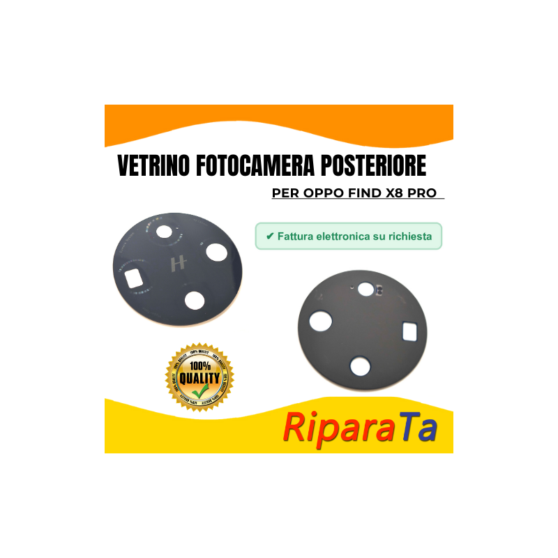 Vetrino Vetro Fotocamera Camera Posteriore per Oppo Find X8 Pro Nero +