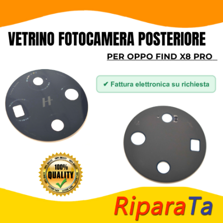 Vetrino Vetro Fotocamera Camera Posteriore per Oppo Find X8 Pro Nero +