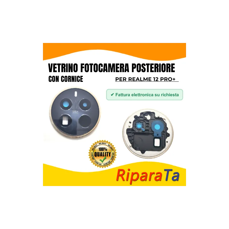 VETRINO VETRO LENTE CAMERA POSTERIORE CON CORNICE per REALME 12 PRO+ N