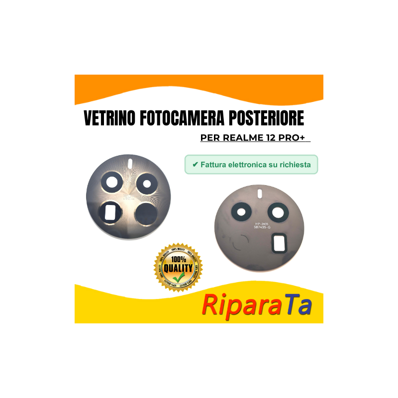 VETRINO VETRO LENTE CAMERA POSTERIORE per REALME 12 PRO+ BEIGE ORI | R
