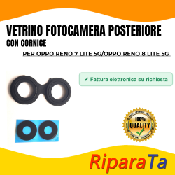 Vetrino Vetro Fotocamera Camera Posteriore + Cornice per OPPO RENO 7 L