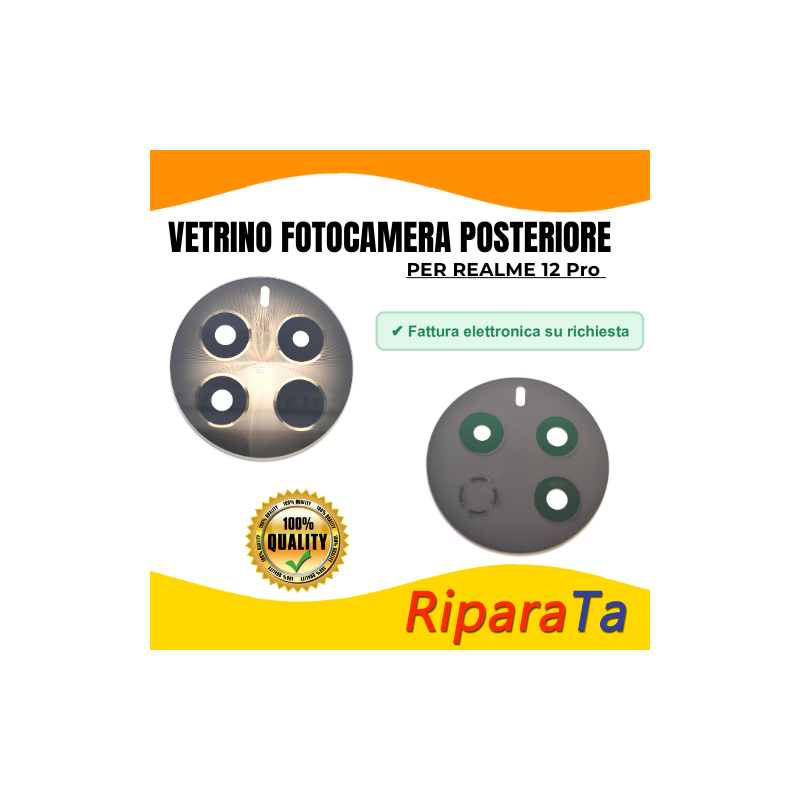 VETRINO VETRO LENTE CAMERA POSTERIORE per REALME 12 PRO BEIGE ORI | Ri