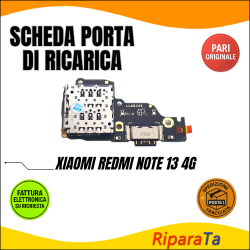 PCB Connettore + Microfono + Lettore SIM per Xiaomi Redmi Note 13 4G  