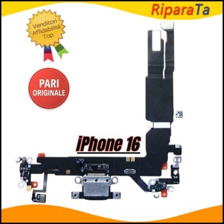CONNETTORE RICARICA PER APPLE IPHONE 16 A3287 DOCK FLAT MICROFONO PARI