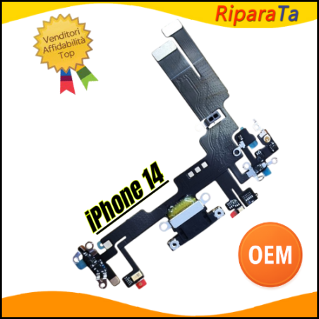 CONNETTORE RICARICA PER APPLE IPHONE 14 A2882 FLAT DOCK MICROFONO OEM 