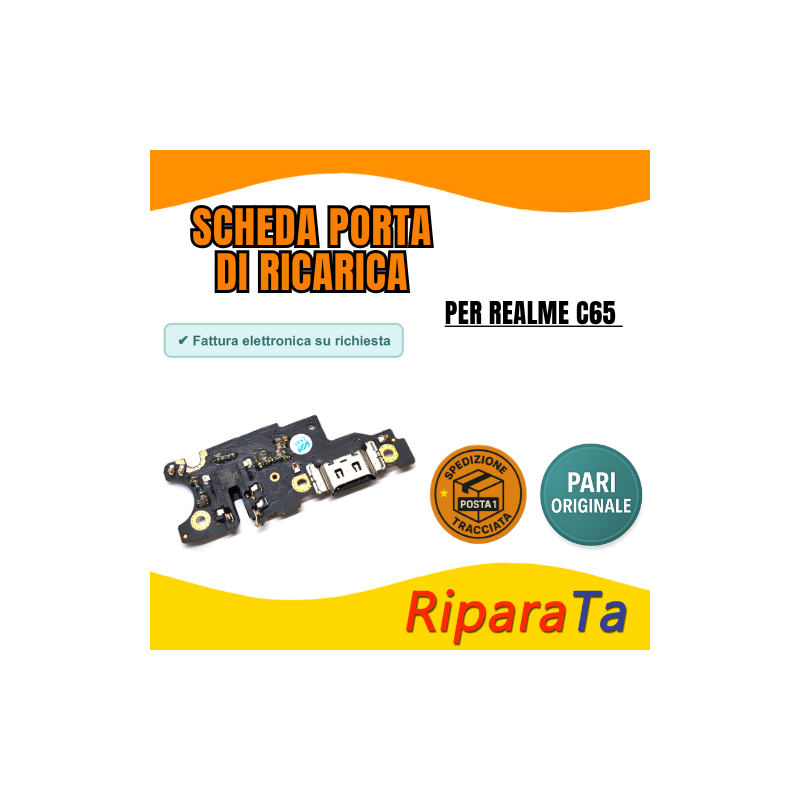 PCB Connettore + Microfono + Jack Audio per Realme C65  ORIGINALE | Ri