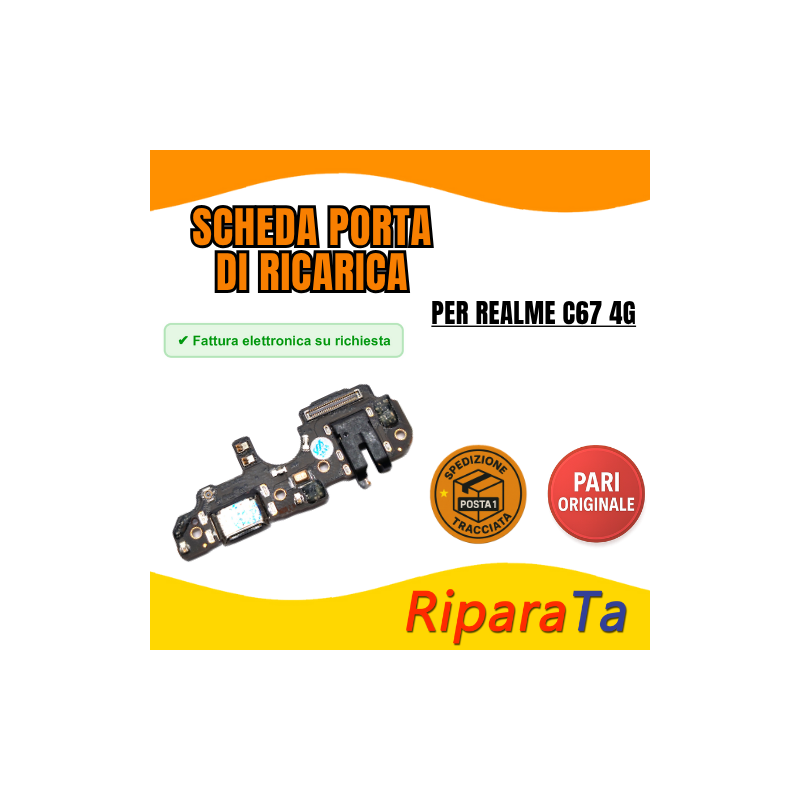 PCB Connettore + Microfono + Jack Audio per Realme C67 4G  ORIGINALE |