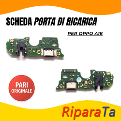 PCB Connettore + Microfono + Jack Audio per OPPO A18 PARI ORIGINALE | 