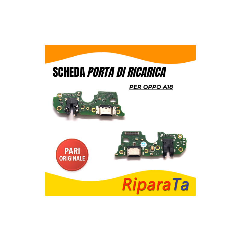 PCB Connettore + Microfono + Jack Audio per OPPO A18 PARI ORIGINALE | 