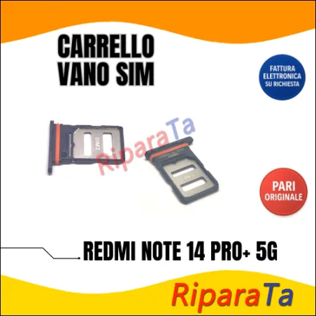 SLOT CARRELLO PORTA SIM CARD PER XIAOMI REDMI NOTE 14 PRO PLUS 5G NERO