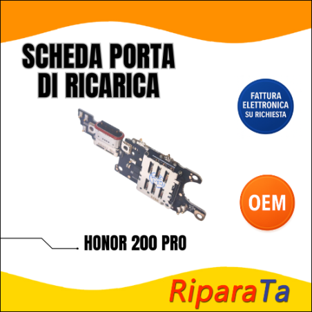 CONNETTORE RICARICA HONOR 200 PRO ELP-NX9 DOCK MIC+LETTORE SIM | Ripar