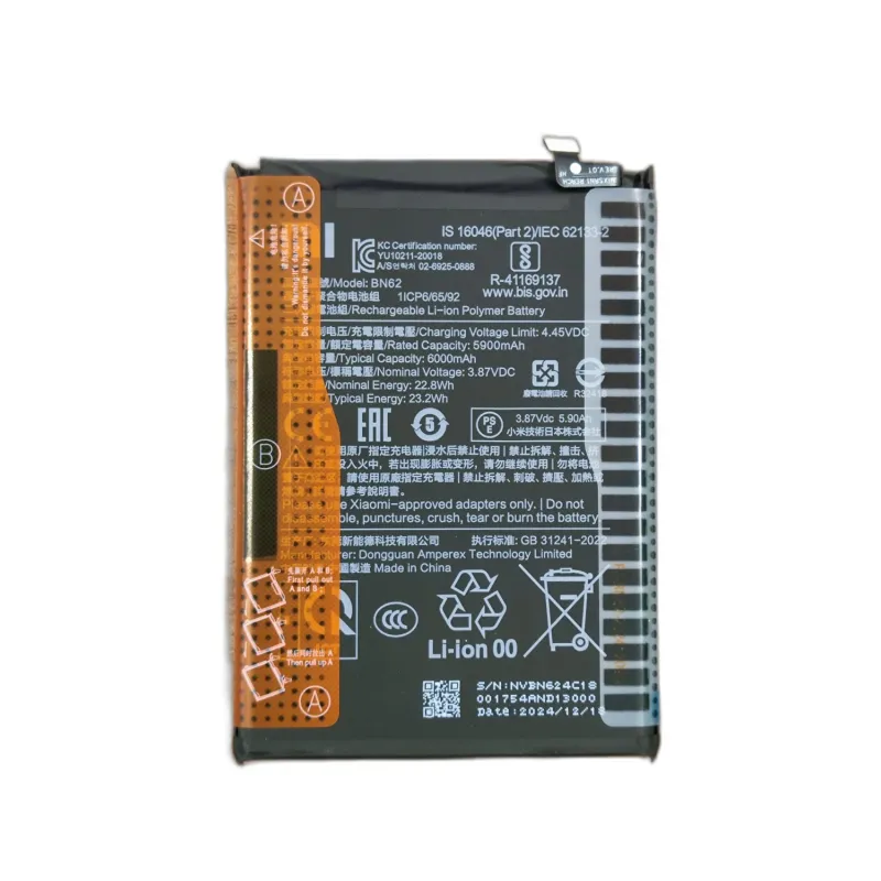 BATTERIA ORIGINALE BN62 XIAOMI REDMI 9T 6000mAh M2010J19SG M2010J19SY 