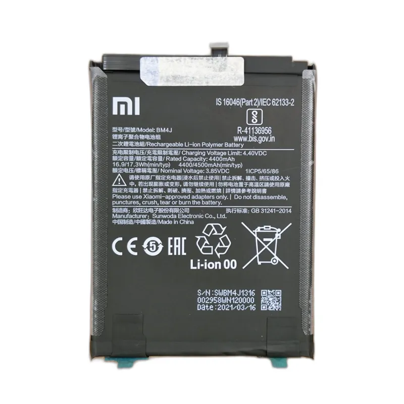 BATTERIA BM4J PER XIAOMI REDMI NOTE 8 PRO M1906G7G SERVICE PACK 4400mA