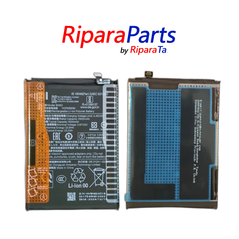 BATTERIA ORIGINALE BN62 XIAOMI REDMI 9T 6000mAh M2010J19SG M2010J19SY