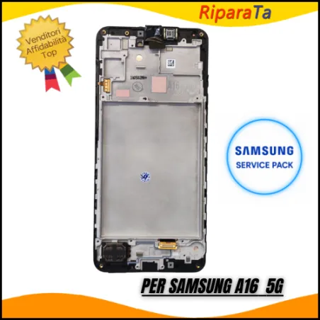 DISPLAY ORIGINALE SAMSUNG GALAXY A16 5G SM-A166B LCD+FRAME SERVICE PACK NERO