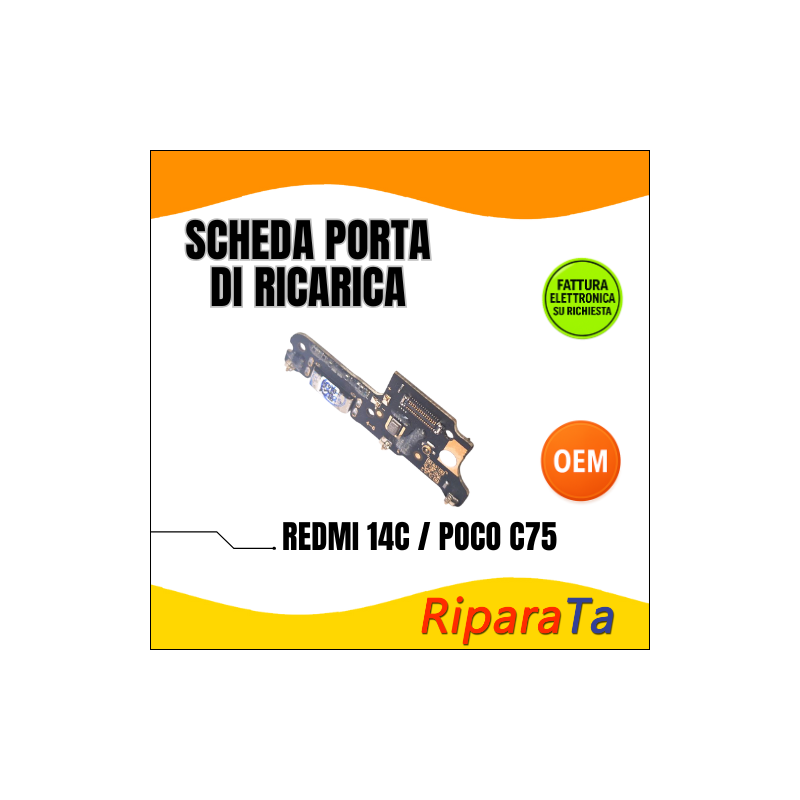 PCB RICARICA CONNETTORE XIAOMI REDMI 14c 2409BRN2CG / POCO C75 DOCK MI