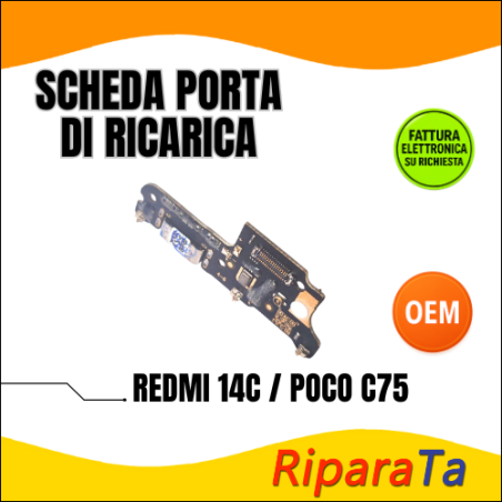 PCB RICARICA CONNETTORE XIAOMI REDMI 14c 2409BRN2CG / POCO C75 DOCK MI