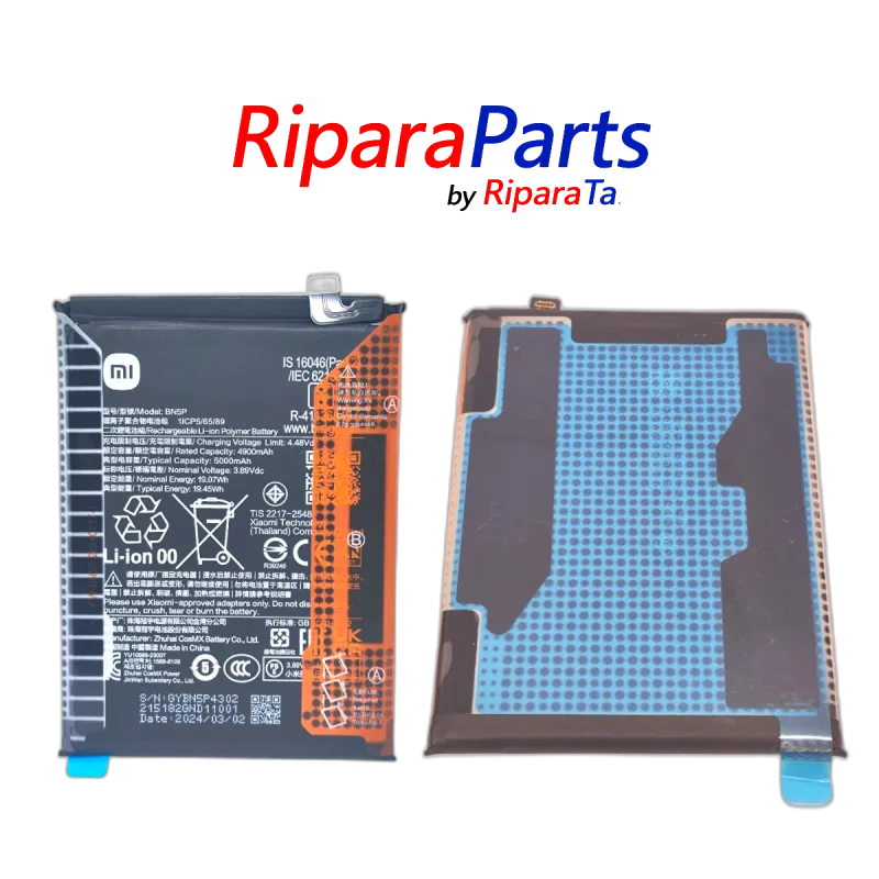 BATTERIA ORIGINALE BN5P XIAOMI REDMI NOTE 13 5G 2312DRAABG 5000MaH CON ADESIVO
