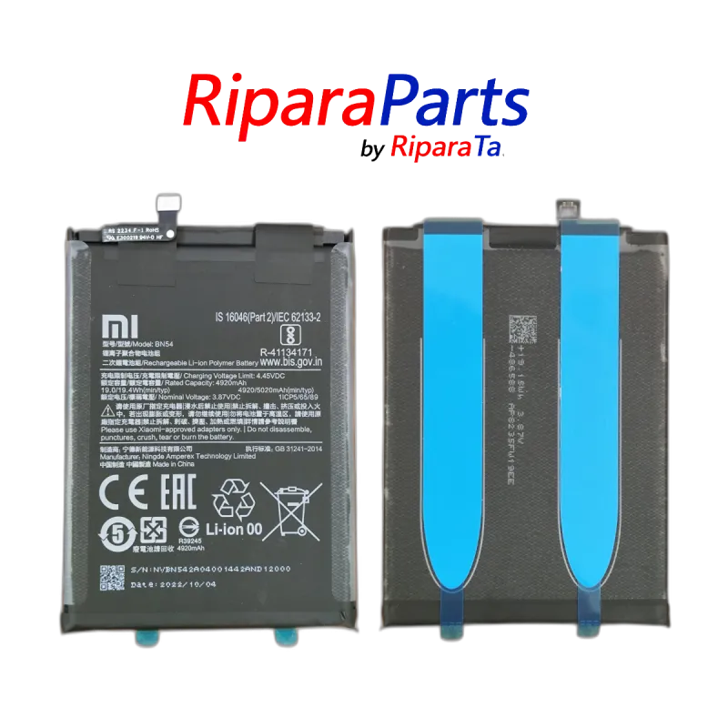 BATTERIA ORIGINALE BN54 XIAOMI REDMI 9 M2004J19G M2004J19C 4920mAh