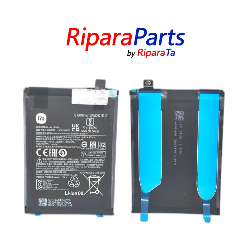 BATTERIA ORIGINALE BN59 XIAOMI REDMI NOTE 10 4G M2101K7AG 5000MaH