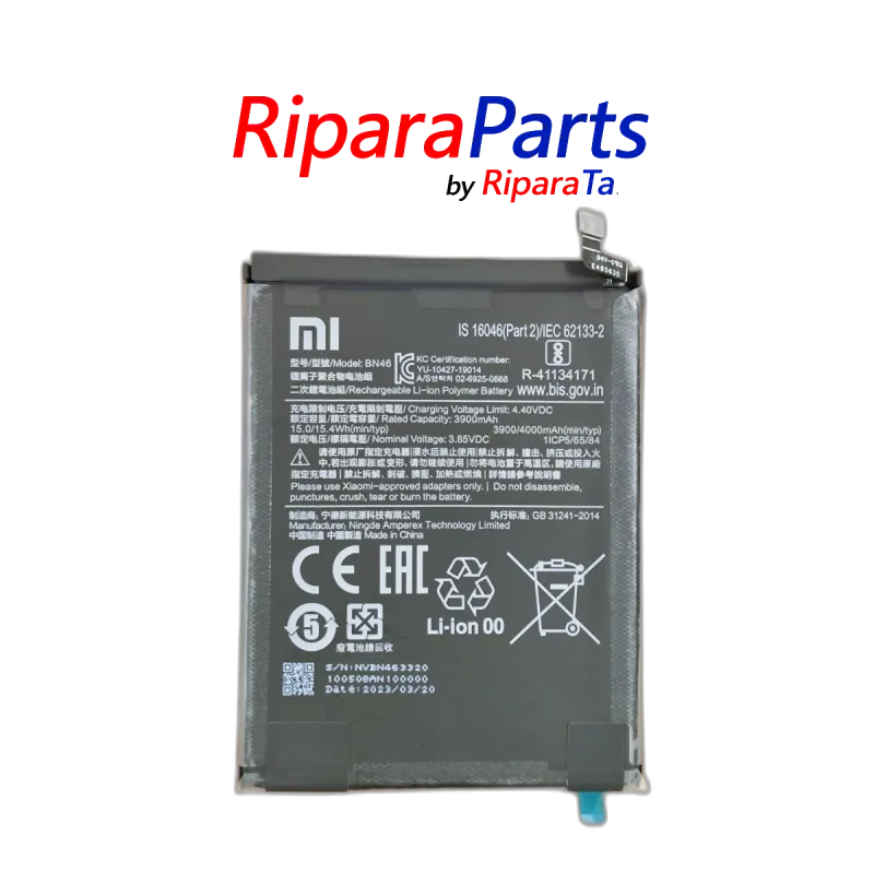 BATTERIA ORIGINALE BN46 PER XIAOMI REDMI NOTE 8 M1908C3JG 3900mAh