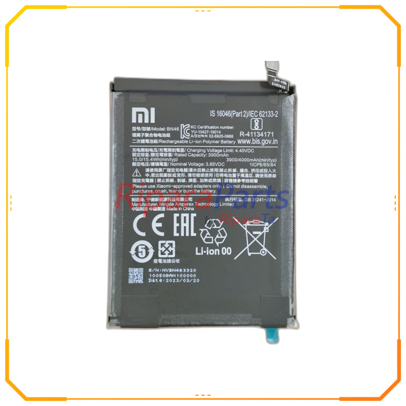 BATTERIA ORIGINALE BN46 PER XIAOMI REDMI NOTE 8 M1908C3JG 4000MAH