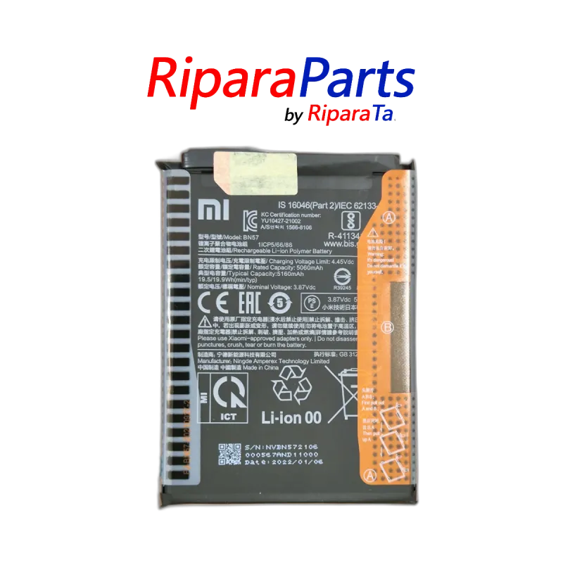 BATTERIA BN57 ORIGINALE XIAOMI POCO X3 / X3 PRO M2007J20CG M2007J20TG 5160MaH