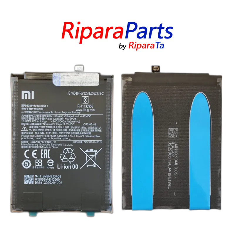 BATTERIA BN51 ORIGINALE PER XIAOMI REDMI 8A M1908C3KG 5000mAh