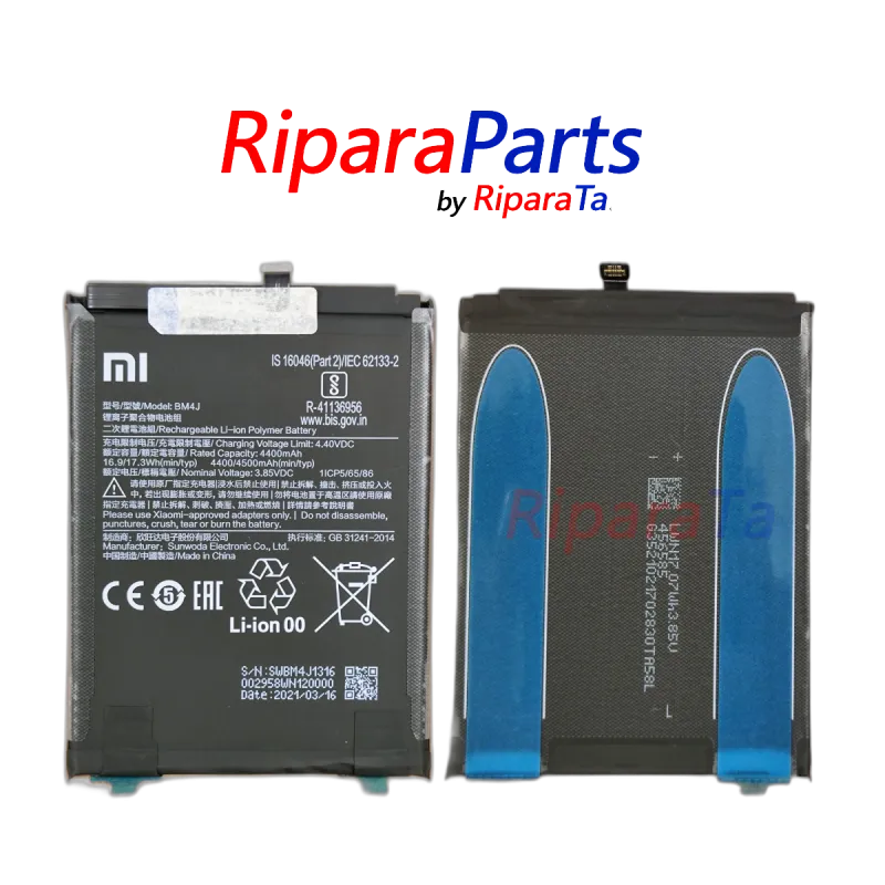 BATTERIA BM4J PER XIAOMI REDMI NOTE 8 PRO M1906G7G SERVICE PACK 4400mAh