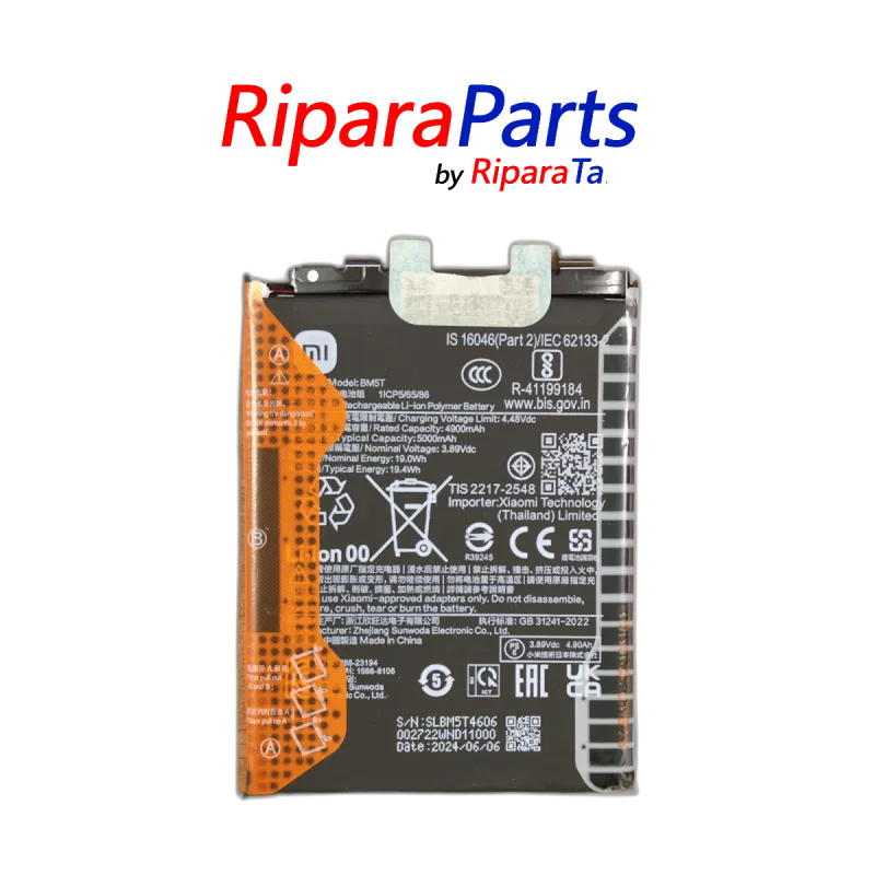 BATTERIA BM5T PER XIAOMI 14T 5G 2406APNFAG / 13T / REDMI NOTE 13 PRO 4G / POCO X6 PRO 5G SERVICE PACK 5000mAh