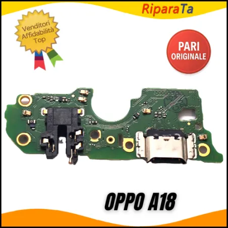 PCB CONNETTORE RICARICA OPPO A18 MICROFONO JACK DOCK CPH2591 PARI ORIGINALE