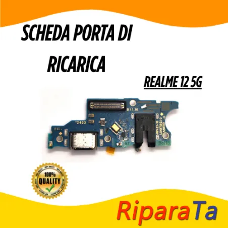 PCB Connettore + Microfono + Jack Audio per Realme 12 5G ORIGINALE