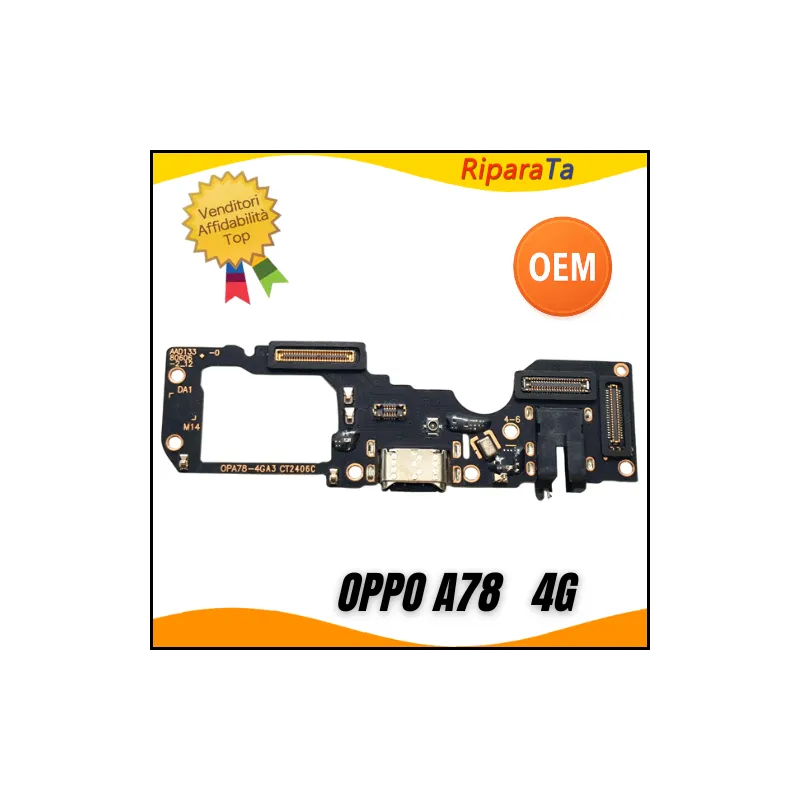 CONNETTORE RICARICA OPPO A78 4G DOCK PCB MICROFONO JACK AUDIO CPH2565 OEM