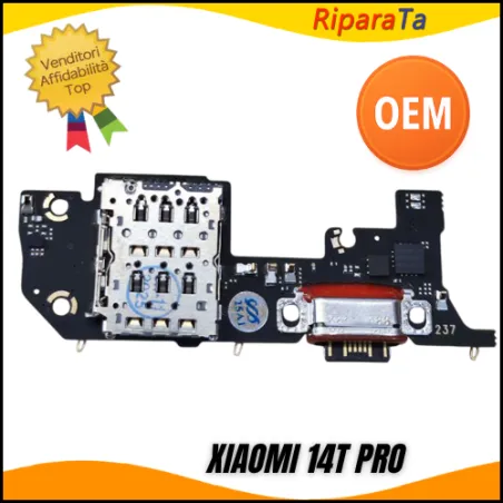 CONNETTORE RICARICA XIAOMI 14T PRO 2407FPN8EG DOCK PCB MICROFONO LETTORE SIM OEM