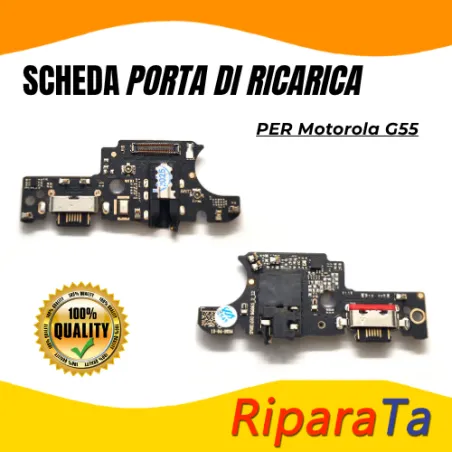 PCB Connettore + Microfono + Jack Audio per Motorola Moto G55 OEM