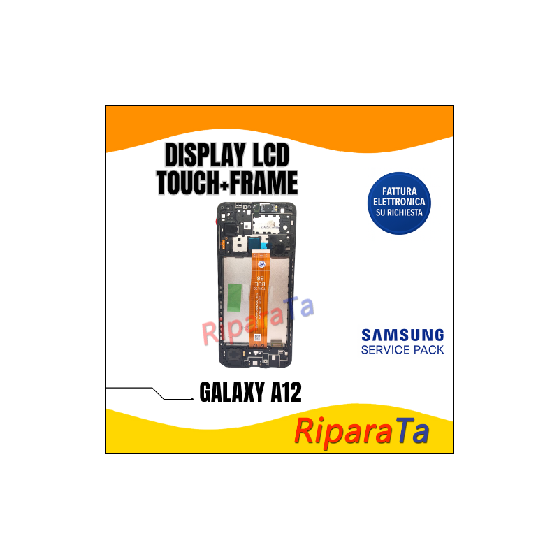 DISPLAY LCD+TOUCH SAMSUNG GALAXY A12 SM-A127 SERVICE PACK ORIGINALE NE